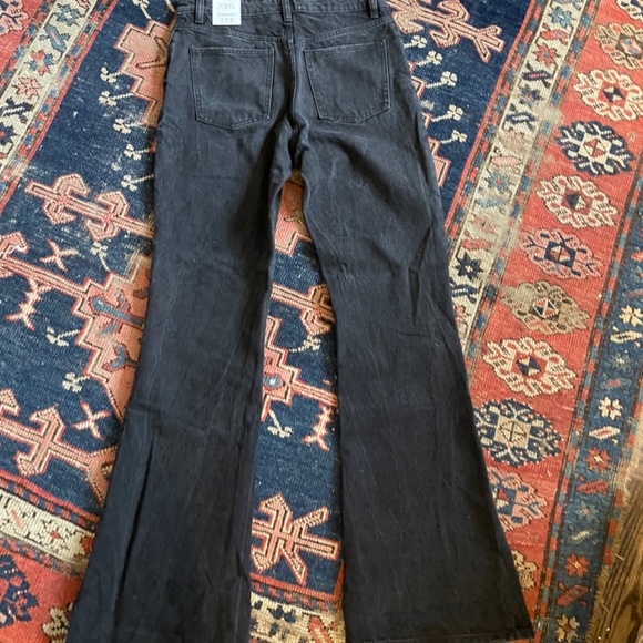 NWT Zara High-Rise Full Length Flare Pant Denim USA 6 - Picture 9 of 9